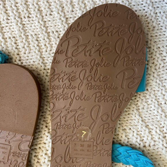 Petite Jolie Elastic Band Ankle Strap Open Toe Sandals | Blue | Size 7 | Women - Picture 5 of 6